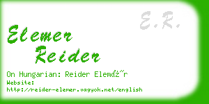 elemer reider business card